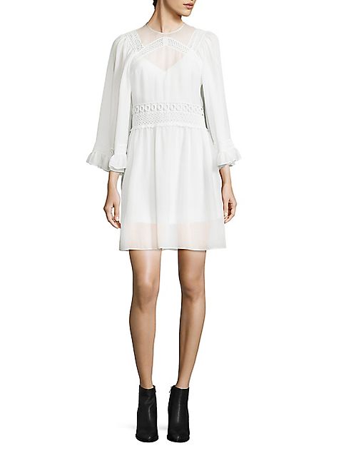 McQ Alexander McQueen - Volume Sleeve Eyelet Dress