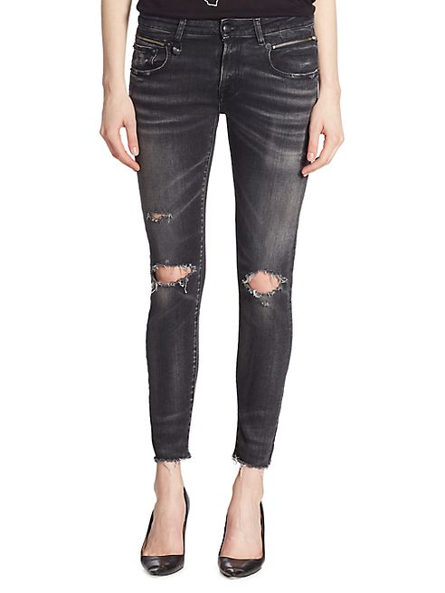 R13 - Biker Boy Distressed Skinny Jeans