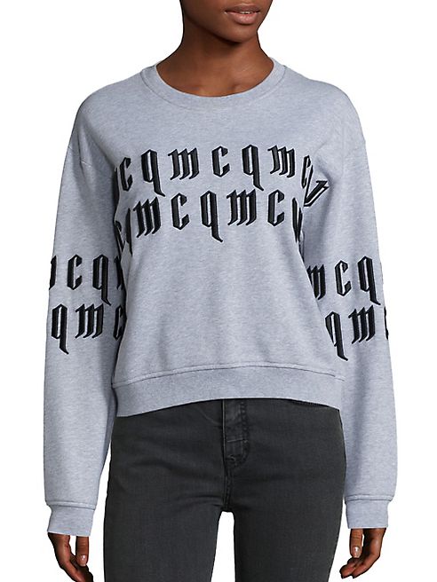 McQ Alexander McQueen - Gothic Print Cotton Sweatshirt