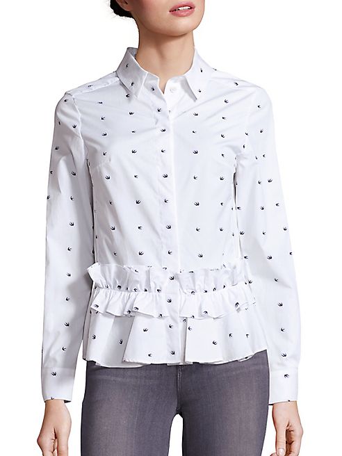 McQ Alexander McQueen - Cotton Peplum Ruffle Shirt