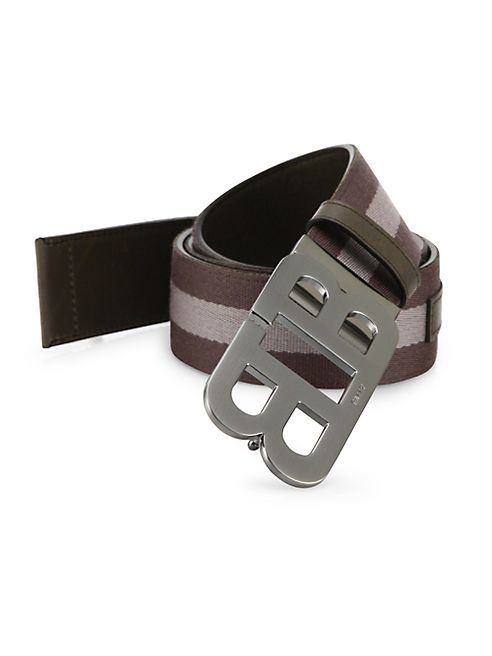 Bally - Mirror B Striped Reversible Belt