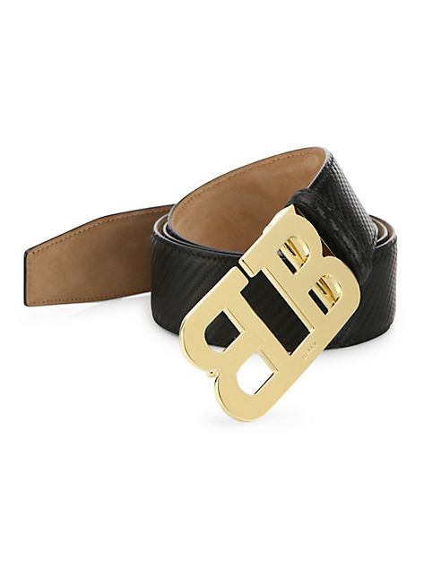 Bally - Mirror B Calf Leather Textured Belt