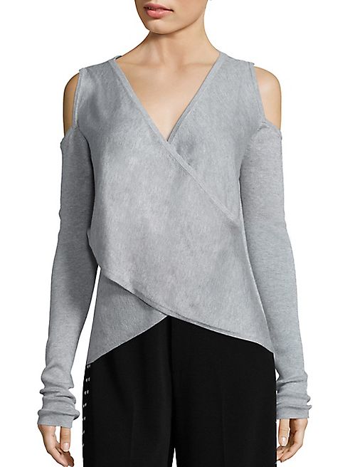 Derek Lam 10 Crosby - Cross Front Silk & Cashmere Blend Sweater