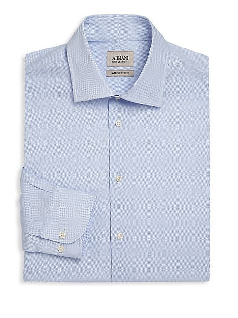 Armani Collezioni - Modern-Fit Micro Dot Dress Shirt