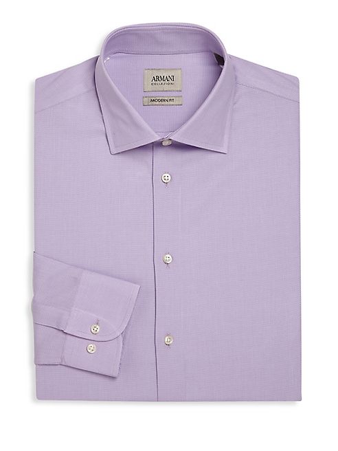 Armani Collezioni - Modern-Fit Solid Dress Shirt