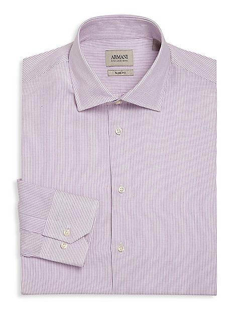 Armani Collezioni - Slim-Fit Striped Dress Shirt