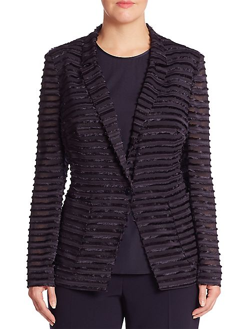 Basler, Plus Size - Sheer Textured Jacket