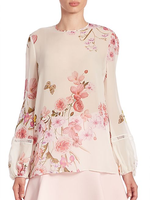 Giambattista Valli - Floral Printed Silk Blouse