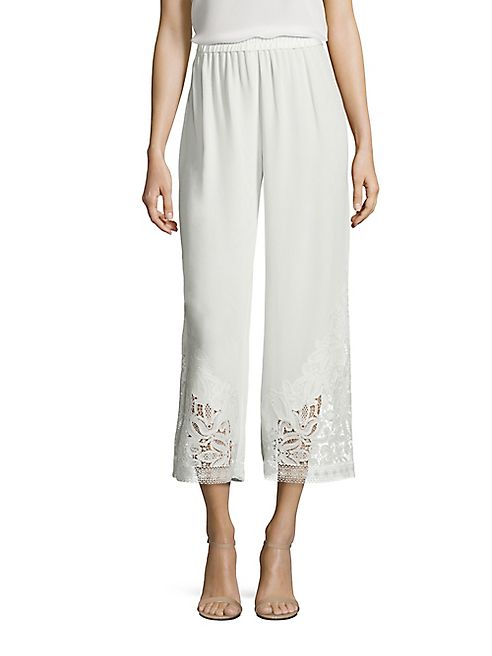 KOBI HALPERIN - Georgi Lace Hem Silk Pants