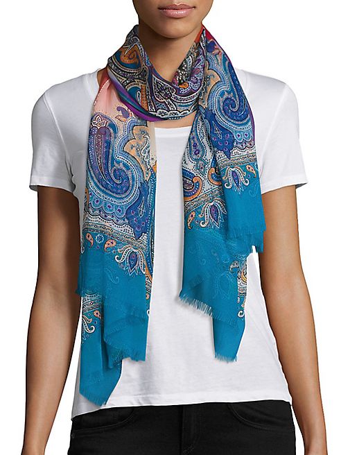 Etro - Degradé Paisley Silk Scarf