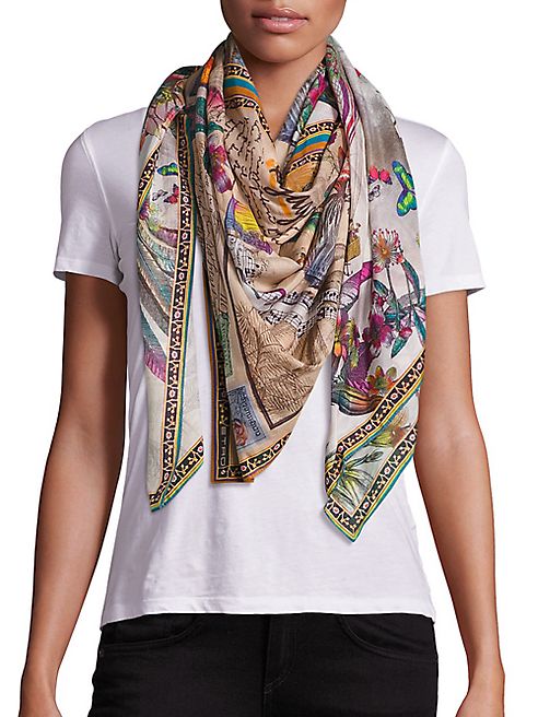 Etro - Postcard Cotton & Silk Scarf