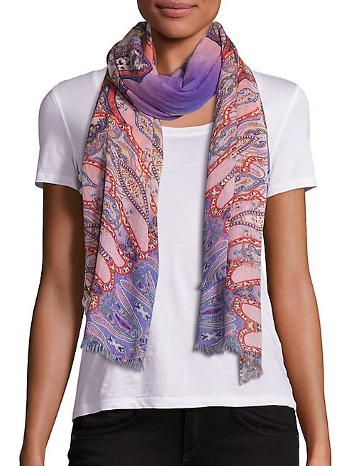 Etro - Printed Wool & Cashmere Scarf