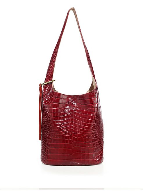 Elizabeth and James - Finley Croc-Embossed Leather Courier