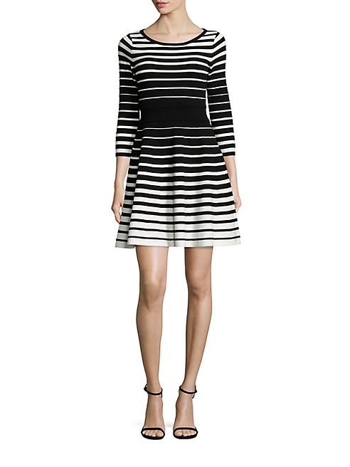 MILLY - Degrade Stripe Flare Dress