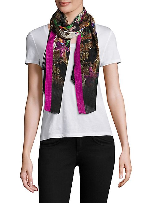 Etro - Seersucker Floral Silk Scarf