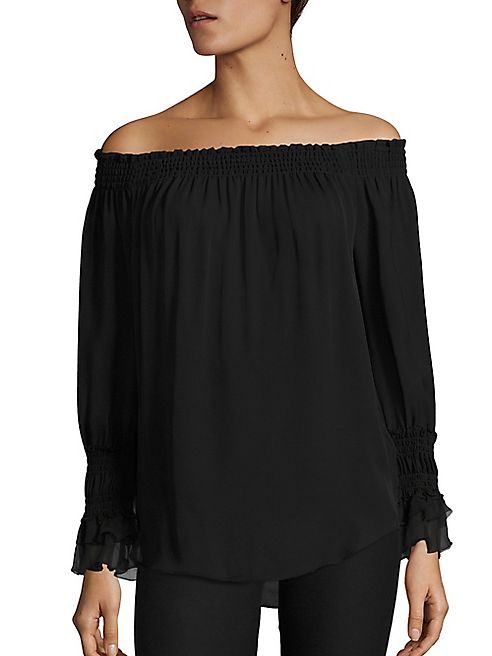 KOBI HALPERIN - Genina Off-the-Shoulder Silk Blouse