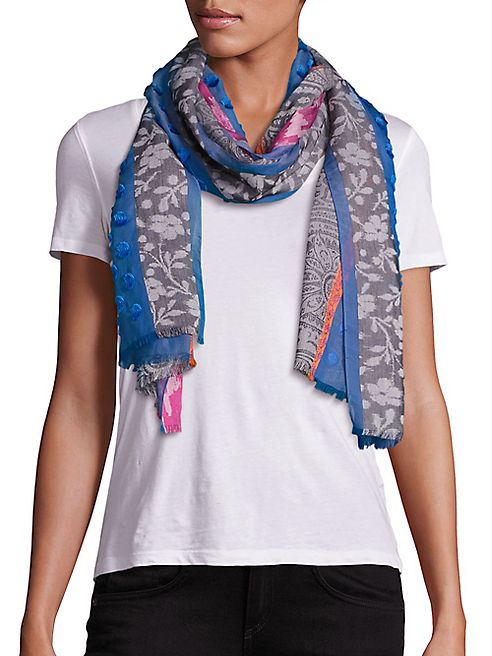 Etro - Printed Stripe Silk-Blend Scarf