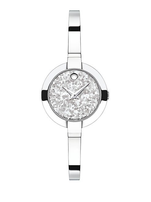 Movado - Bela Crystalized Stainless Steel Bangle Bracelet Watch