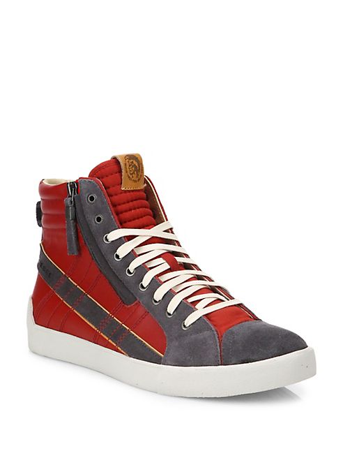 Diesel - Velows Leather & Suede High-Top Sneakers