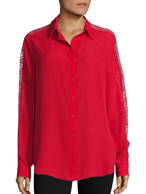 The Kooples - Lace Trim Blouse