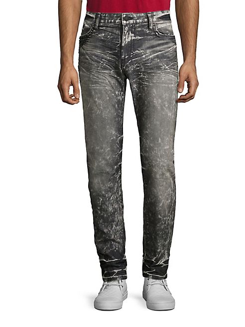 Robin's Jeans - Studded Washed Slim-Fit Jeans