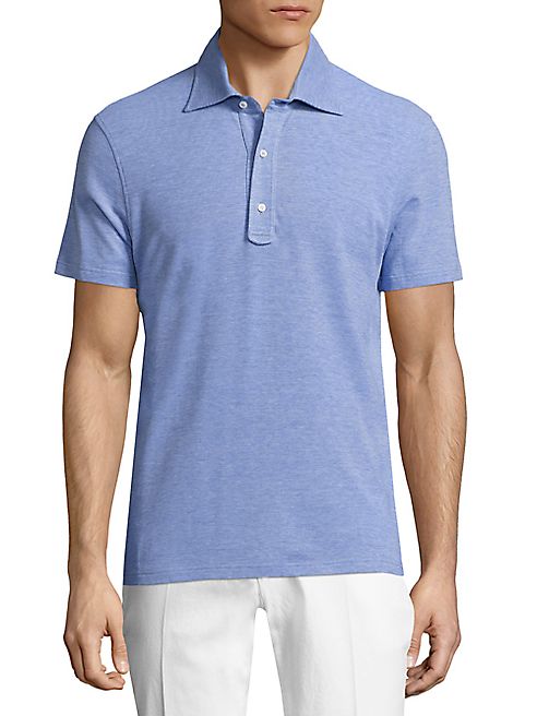 ISAIA - Heathered Cotton Polo