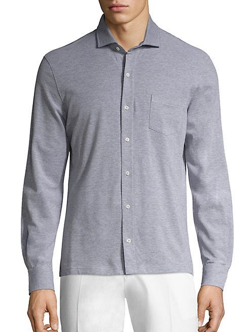 ISAIA - Piquet Long Sleeves Polo Shirt