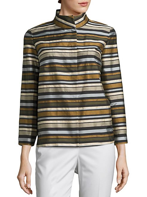 Lafayette 148 New York - Vanna Cotton Striped Jacket