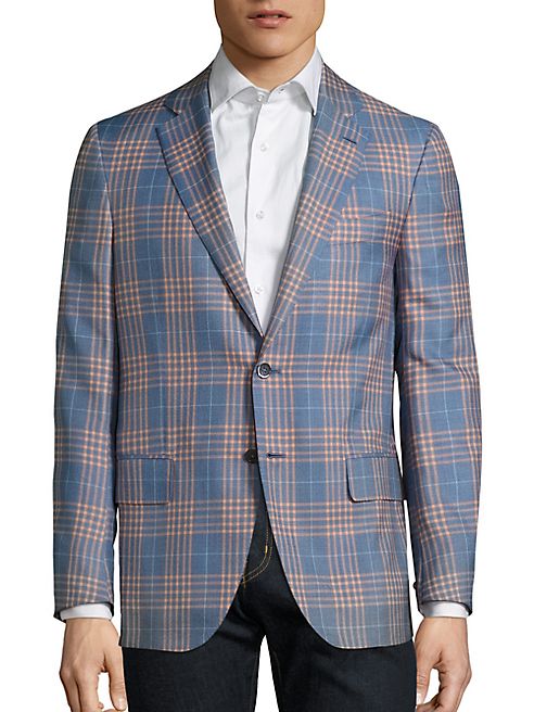 ISAIA - Regular-Fit Plaid Wool & Silk Blazer