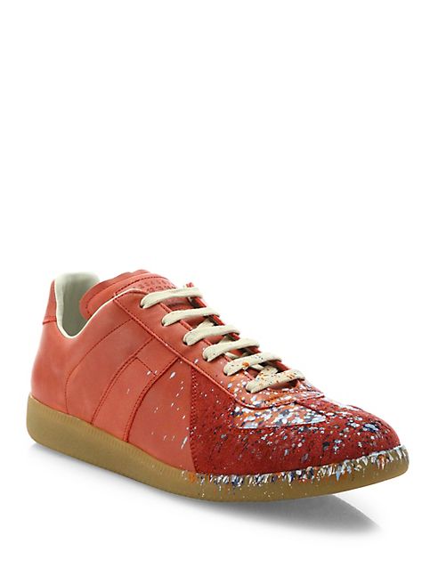 Maison Margiela - Replica Paint-Splatter Low-Top Sneakers