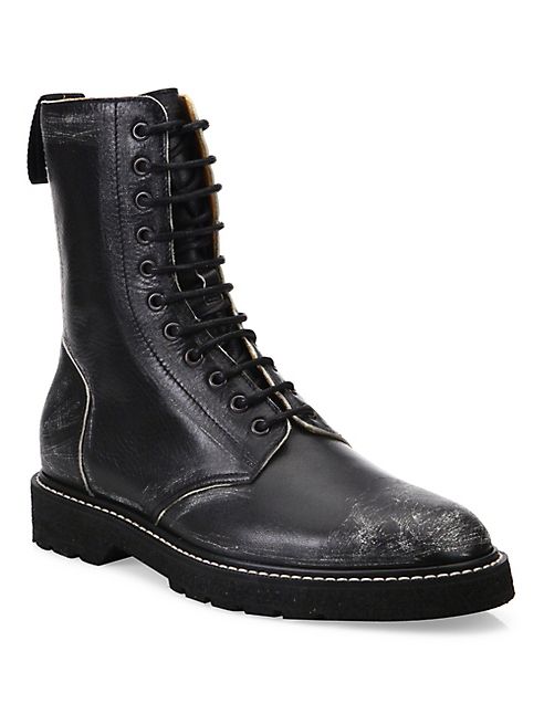 Maison Margiela - Destroyed Leather High-Top Boots