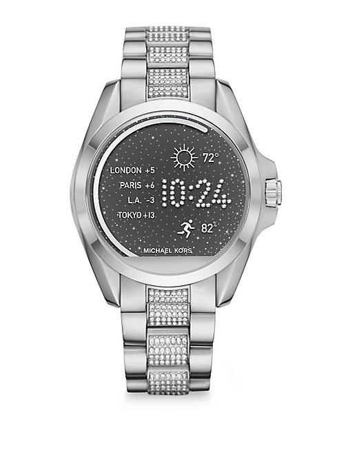 Michael Kors - Michael Kors AccessBradshaw Stainless Steel & Crystal Pavé Smartwatch