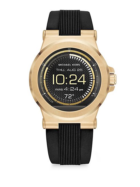 Michael Kors - Michael Kors AccessDylan Goldtone Stainless Steel & Silicone Strap Smartwatch