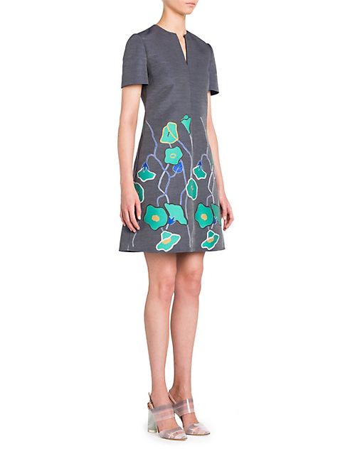 Giorgio Armani - Silk-Blend Floral Dress