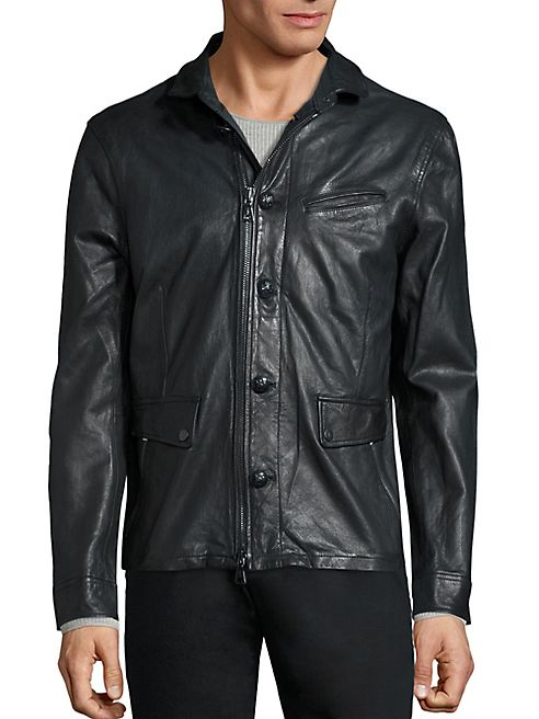 John Varvatos - Slim Fit Sheep Skin Leather Jacket