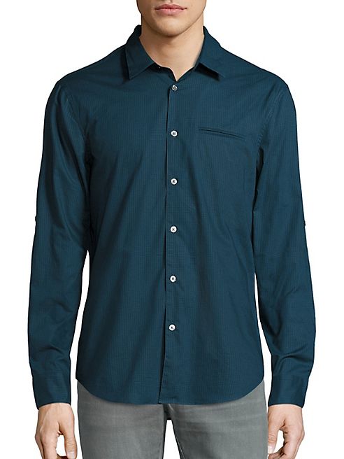 John Varvatos - Slim-Fit Plaid Button-Down Shirt