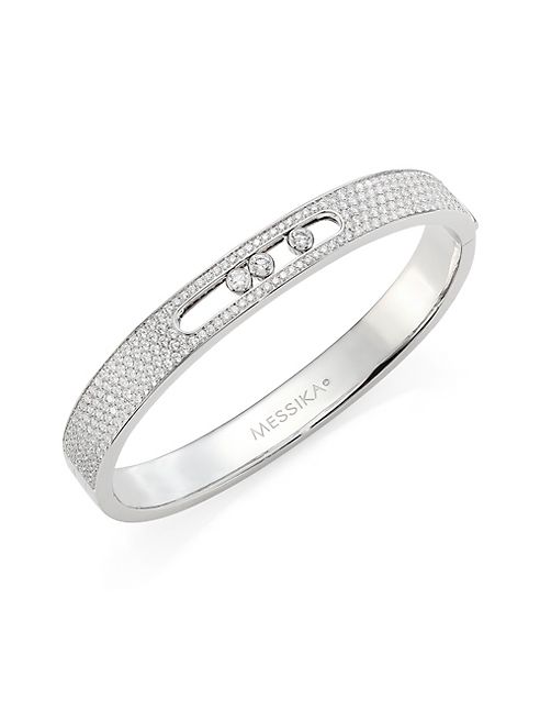 Messika - Move Medium Pavé Diamond & 18K White Gold Bangle