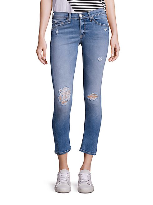 rag & bone/JEAN - Distressed Cropped Capri Jeans