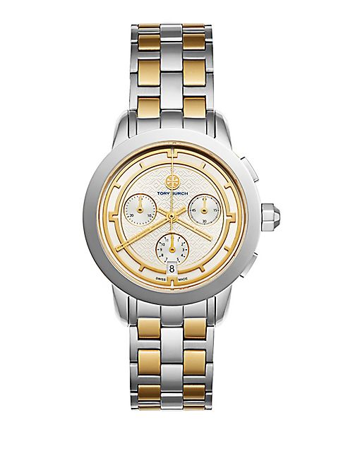 Tory Burch - Tory Chronograph Two-Tone Stainless Steel Bracelet Watch