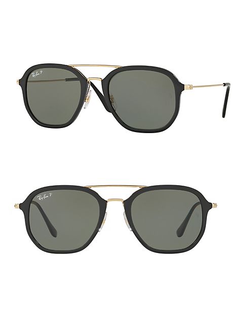 Ray-Ban - Solid Double Bridge Square Sunglasses