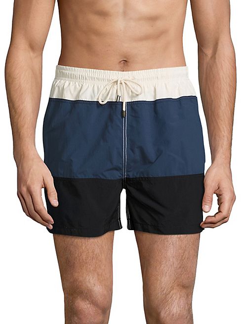 Solid and Striped - Classic Colorblock Swim Trunks