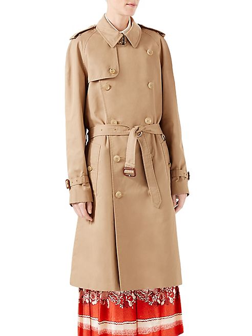 Gucci - Gabardine Embroidered Trench Coat