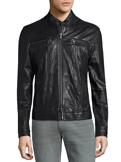 John Varvatos Star USA - Leather Jean Jacket