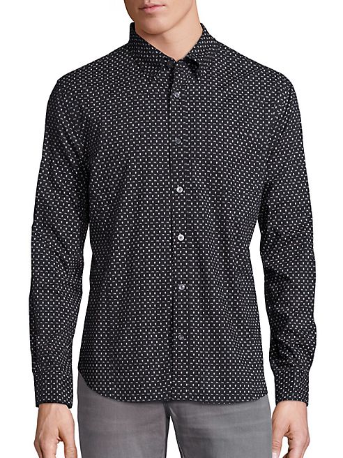 John Varvatos Star USA - Skull and Bone Printed Cotton Shirt