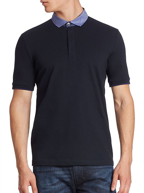 Armani Collezioni - Pique Polo with Trim