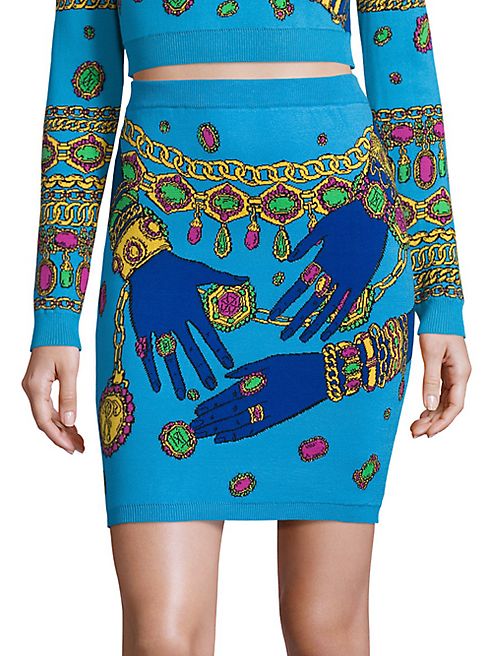 Moschino - Hand-Knit Printed Skirt