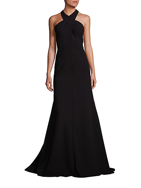 Carmen Marc Valvo - Crisscross Halter Dress