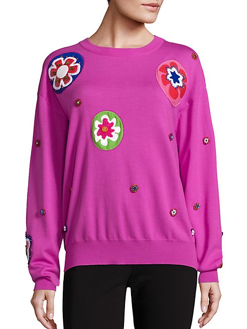 Moschino - Embroidered Wool Knit Sweater