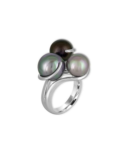 Majorica - 9-12MM Organic Pearl & Sterling Silver Ring