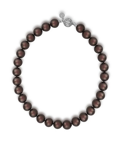 Majorica - 14MM Tahitian Pearl & Crystal Strand Necklace